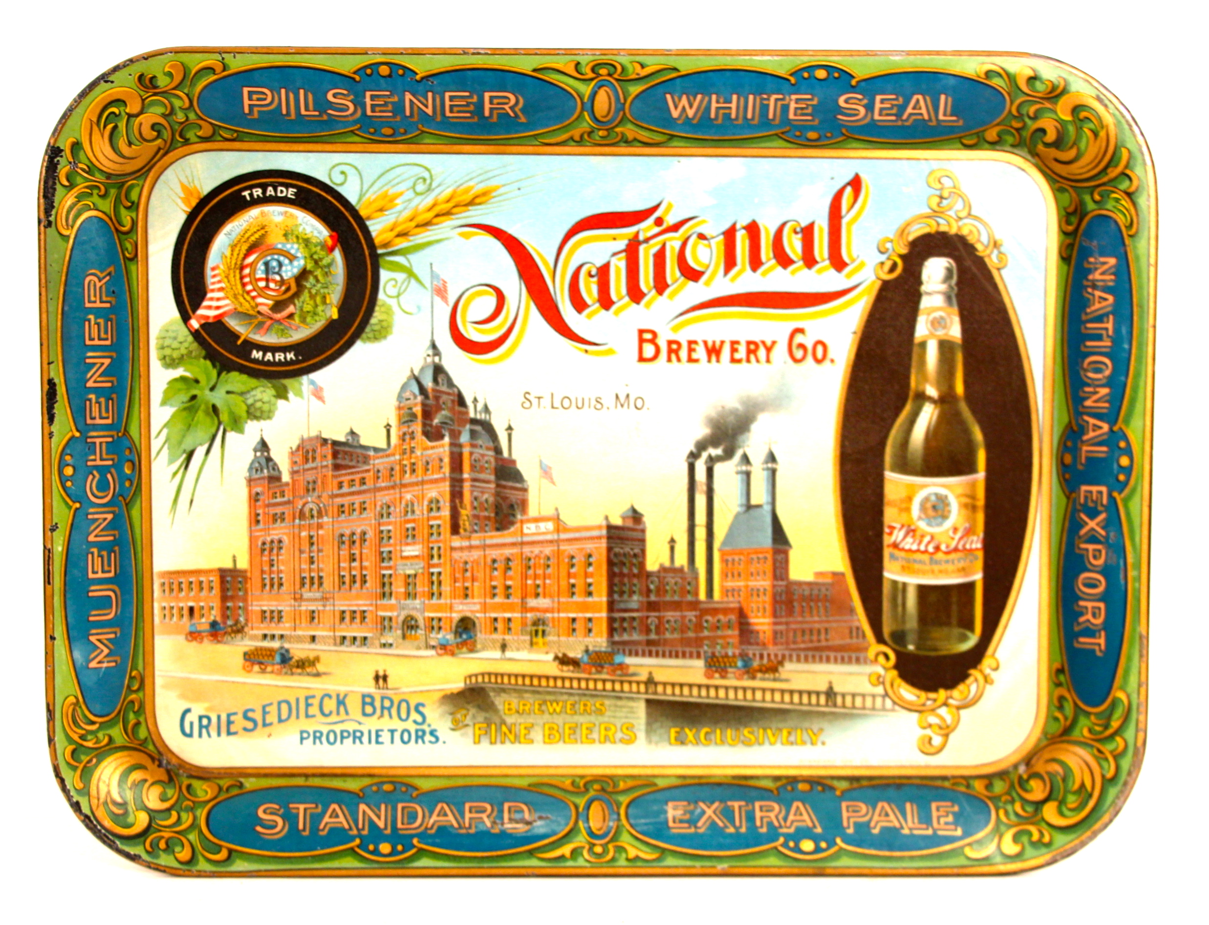 National Brewery Co. Tray, Griesedieck Bros. , St. Louis ...
