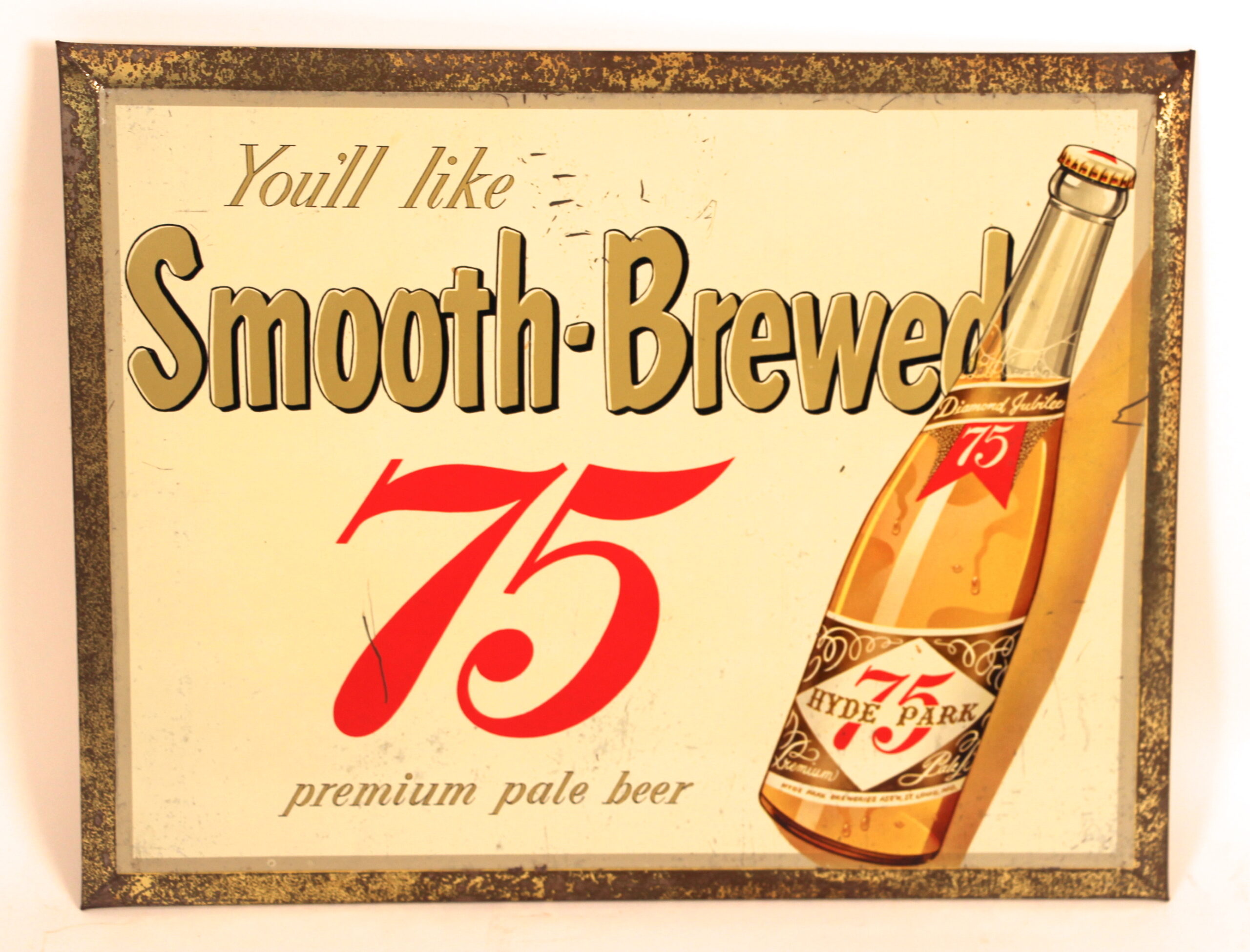The Antique Advertising Expert | Hyde Park 75 Beer Tin ...