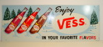 Vess Soda Tin Sign, Varied Flavors. Circa 1950's