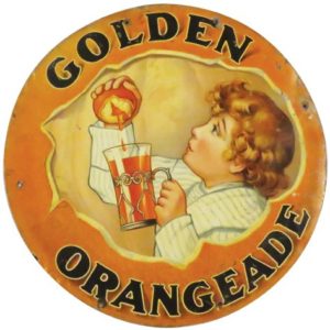 Golden Orangeade Tin Sign, Rochester, N.Y.